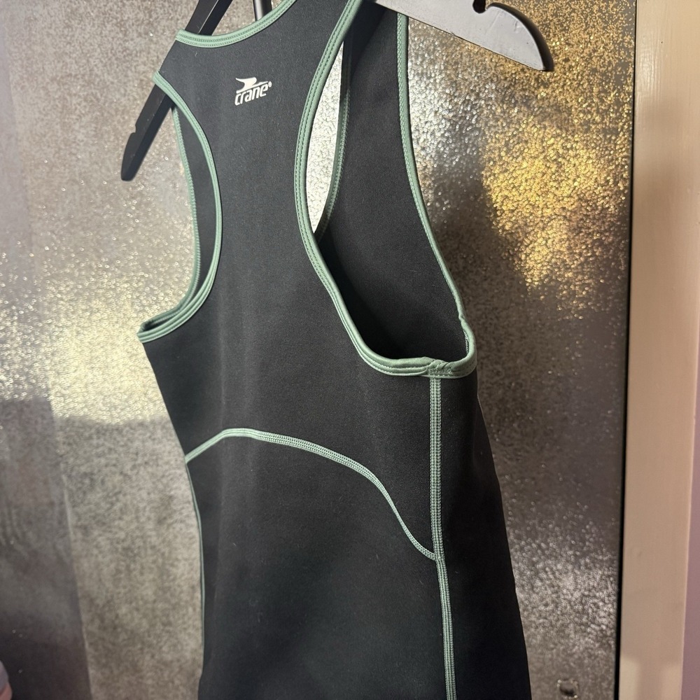 Crane Women’s XL Black Green Zip Sauna Sweat Suit Vest Activewear Fitness Gym - Picture 6 of 7